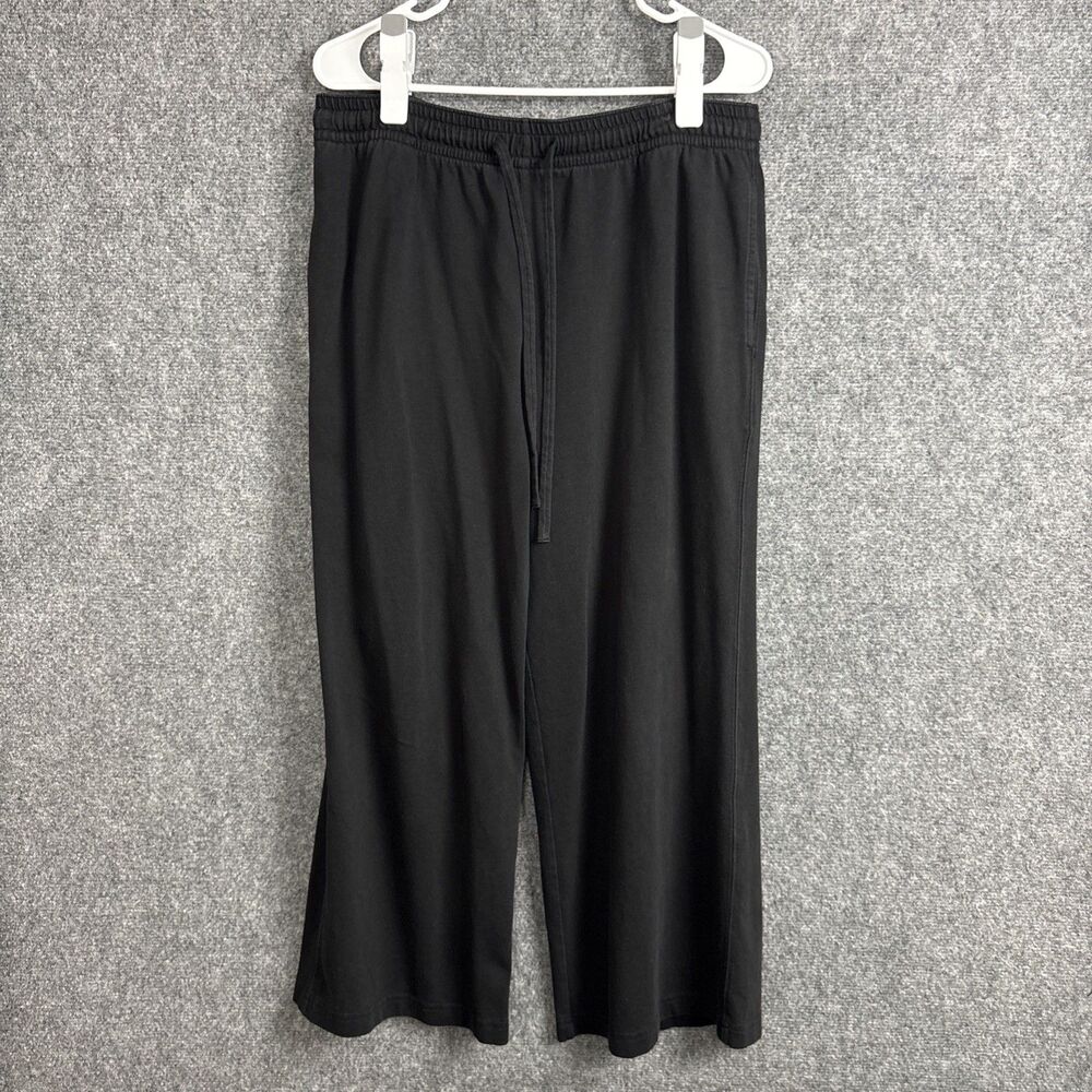 Vince SweatPants  Drawstring Cropped Womens Size L Black